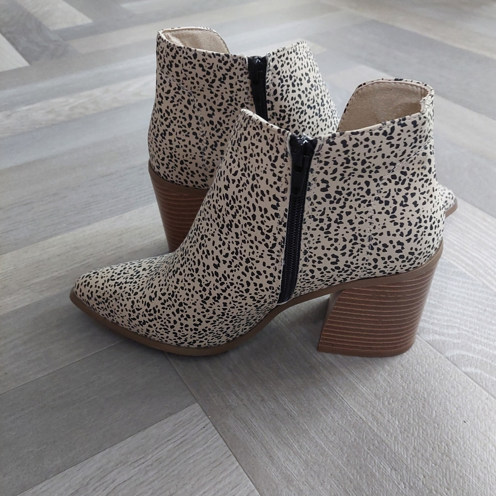 Animal print ankle boots